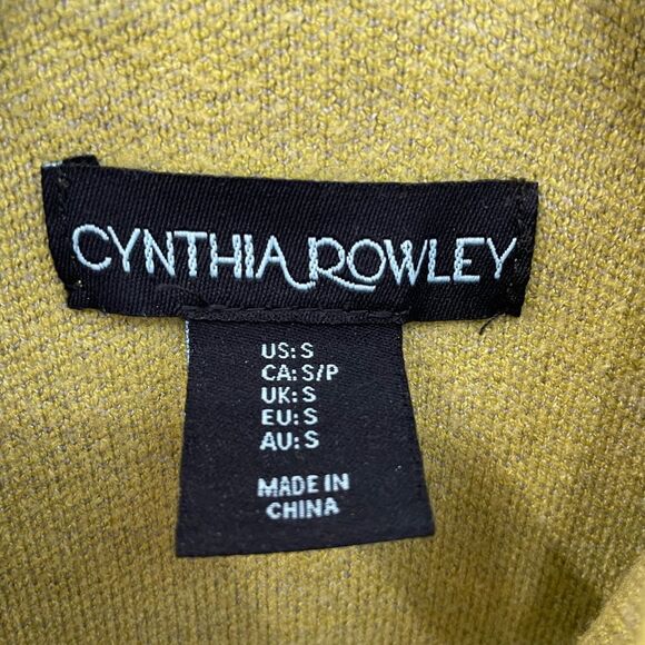 Cynthia Rowley Gray Yellow Color Block Mock Neck Boxy Sweater Women’s Size S - Picture 3 of 6